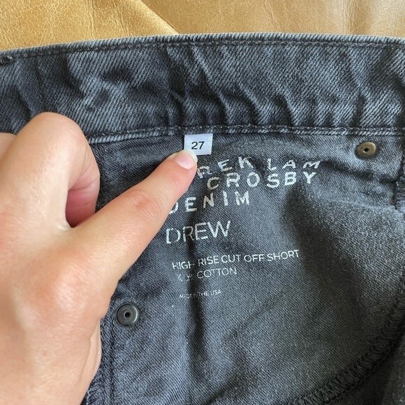 Derek Lam denim 10 Crosby black high waist cutoff drew shorts woman's size 27 - Picture 2 of 9